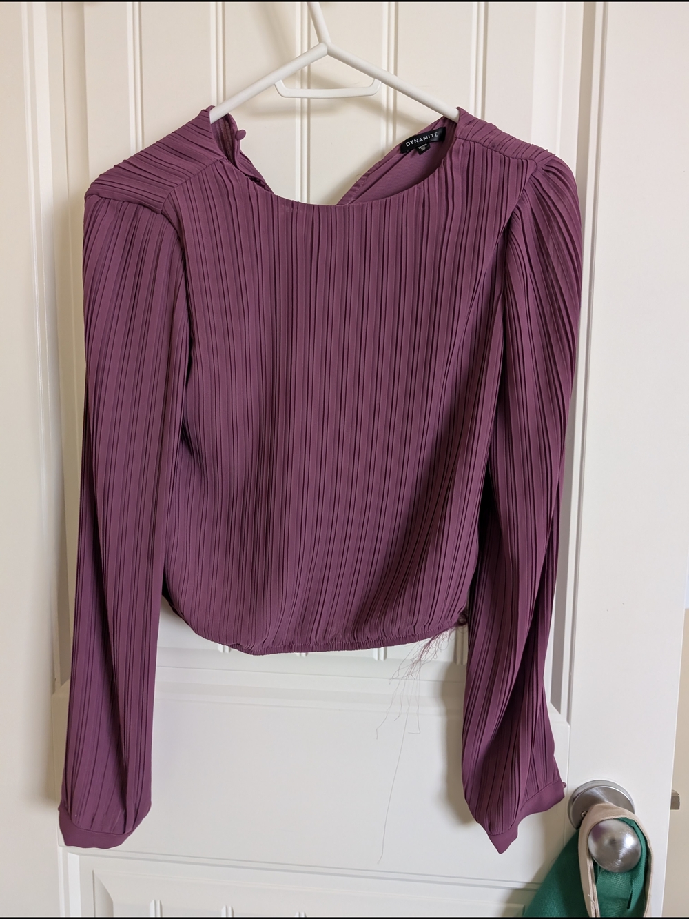 Dynamite Mauve Pleated Long Sleeve Top